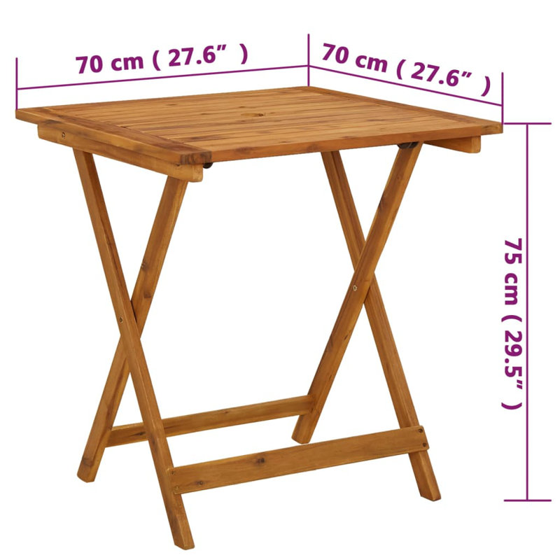 Table de jardin pliante Vidaxl