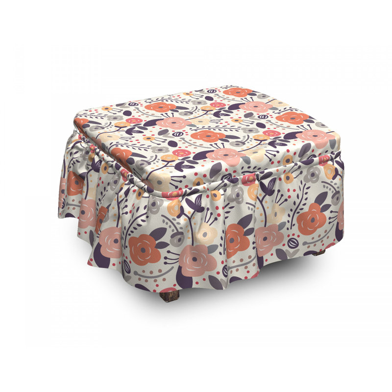 Housse pour repose-pieds floral doodle