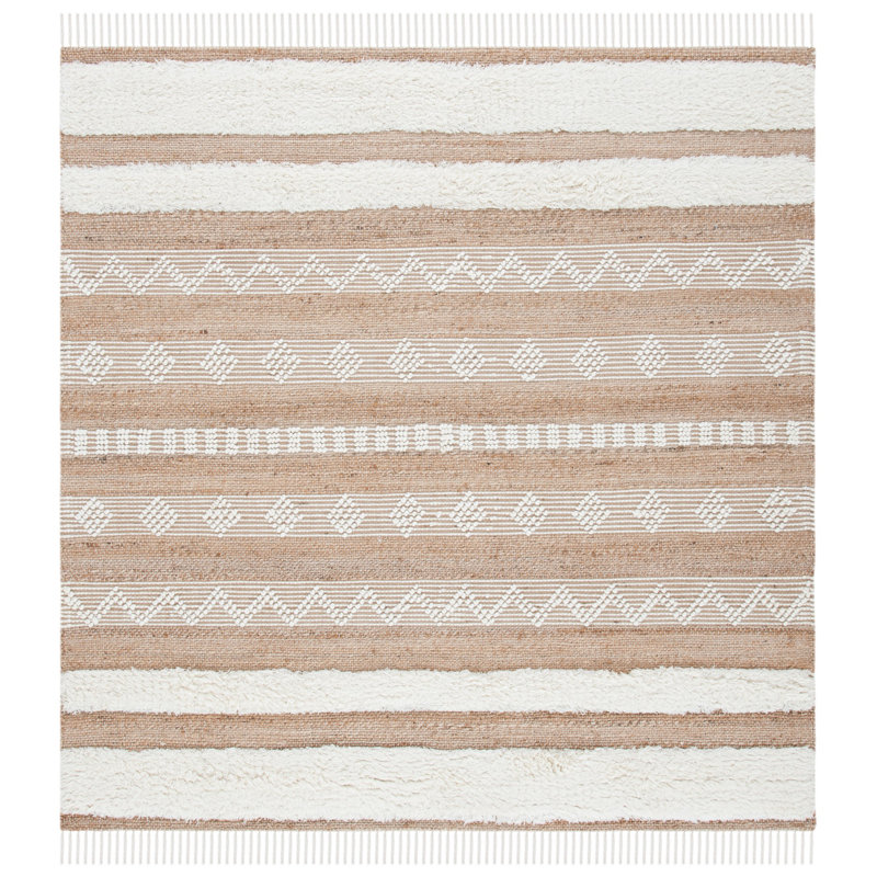 Tapis géométrique tissé à la main Havana, Carré 6 pi