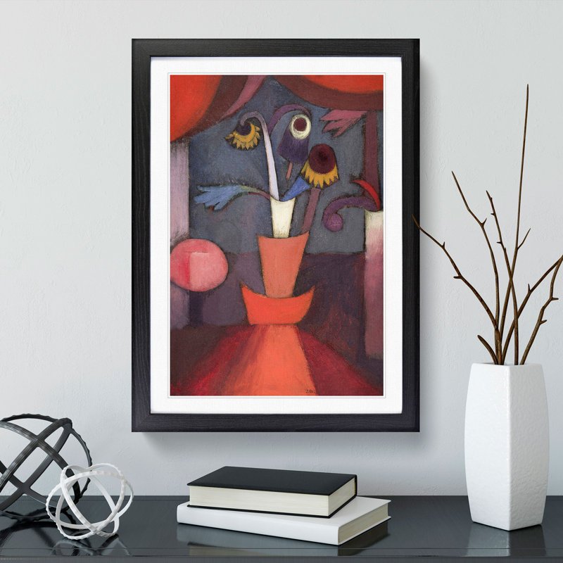 Autumn Flower by Paul Klee - Picture Frame Painting, Black Framed, 36cm H x 27cm W x 2cm D