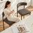 Grey Modern Bar Stools Set of 2, 24 Inch Counter Stools with Curved Backrest, Counter Height Bar Stools for Kitchen Island-1366434810-1366434815