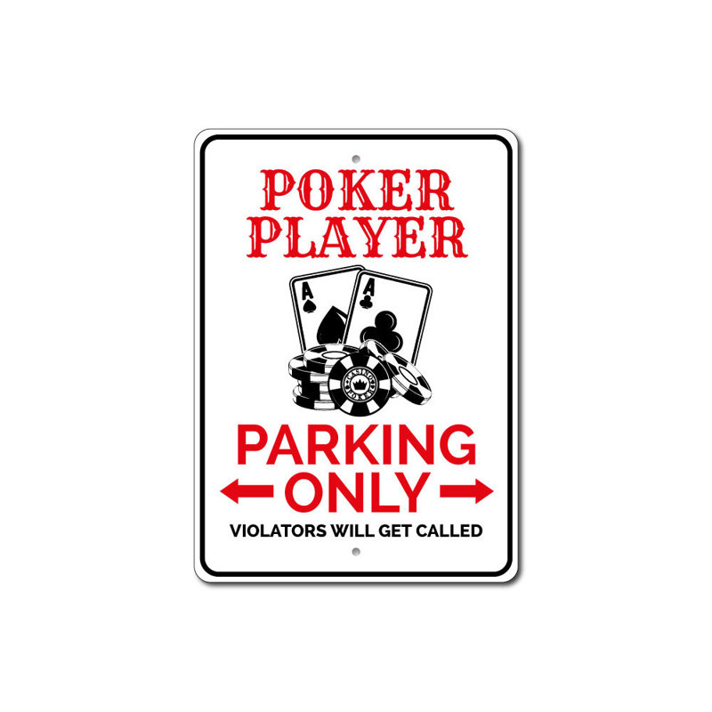 Enseigne de poker seulement, H 14 po x l 10 po x P 0,04 po