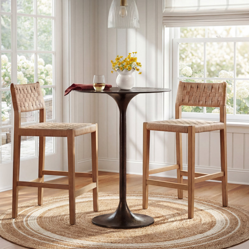 Roksana Bar Height Pedestal Dining Table, Bar Height ( 42" Height), Antique Rust