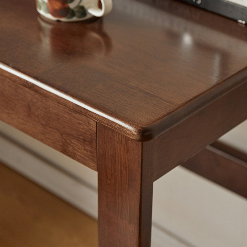 Bureau rectangulaire à 1 tiroir en bois massif et bois manufacturé brun noisette, H 29,53 po x l 62,99 po x P 47,24 po