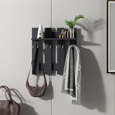 Modern Wall Shelf, Anthracite Color, 22.4 x 7.2 x 23.5 inches | 100% Melamine Coated Particle Board, Thickness: 0.71 inches | Numerous Shelves, Wall-Mountable Design | Stylish Storage Solution for Home & Office