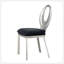 Ensemble de 2 chaises d'appoint en microfibre et en métal avec sièges rembourrés confortables et finition plaquée satinée durable en argent et noir