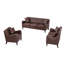 Ensemble de canapé classique en cuir Chesterfield, canapé en cuir de polyuréthane avec capitonnage à boutons en losange, garniture cloutée et pieds en bouleau massif, ensemble de mobilier de salon complet avec coussins décoratifs-55115567