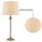  Lolley 26" Modern Brown Metal Table Lamp with Knob Switch and Linen Shade-556004553