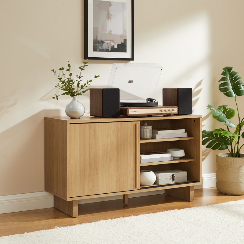 Armoire tourne-disque moyenne avec rangement en vinyle Gemma