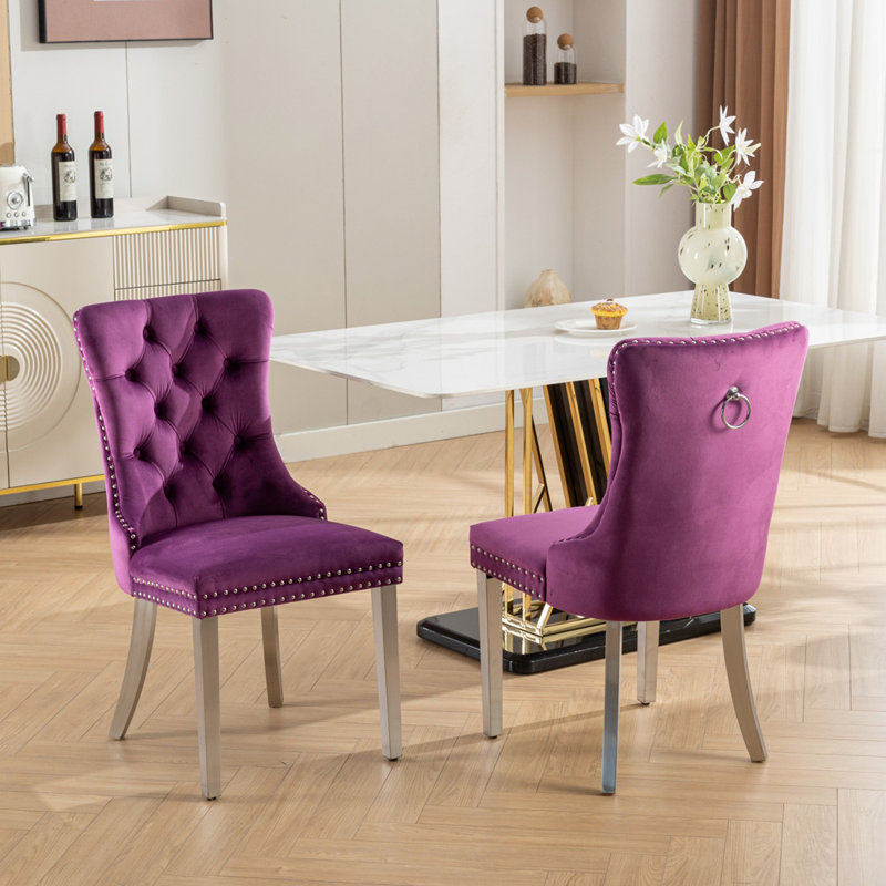 Gigee Dining Chair, Chrome, Purple