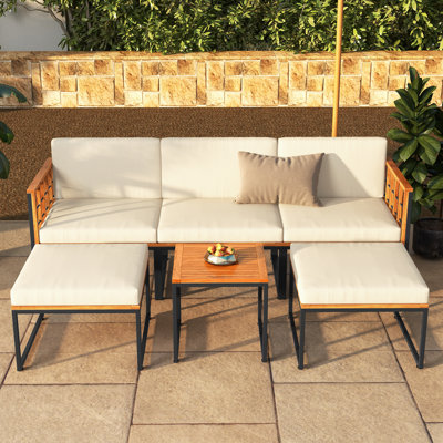 Tuule 5 - Person Outdoor Seating Group with Cushions by Ebern Designs