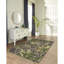 Tapis d'intérieur / extérieur en polypropylène à motif floral vert fabriqué à la machine Kenilworth-2067070391