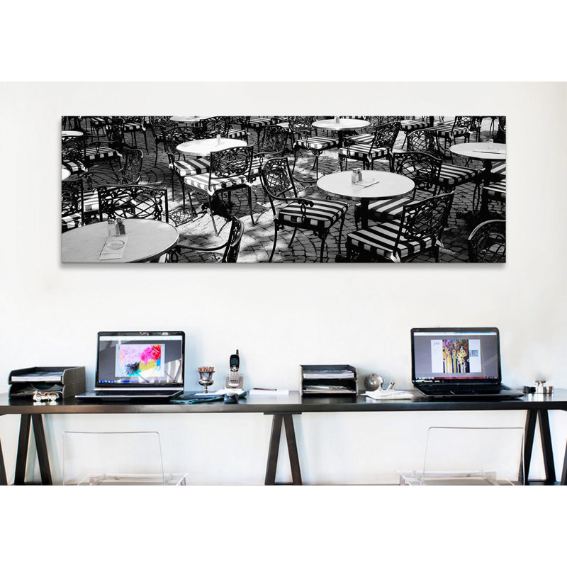 «Panoramic Street Cafe», Francfort, Allemagne, reproduction de photo sur toile tendue, H 24 po x l 72 po x P 1,5 po