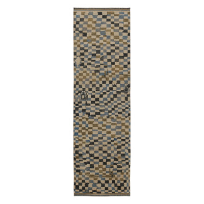 Moroccan Hand Knotted Abstract Area Rug
