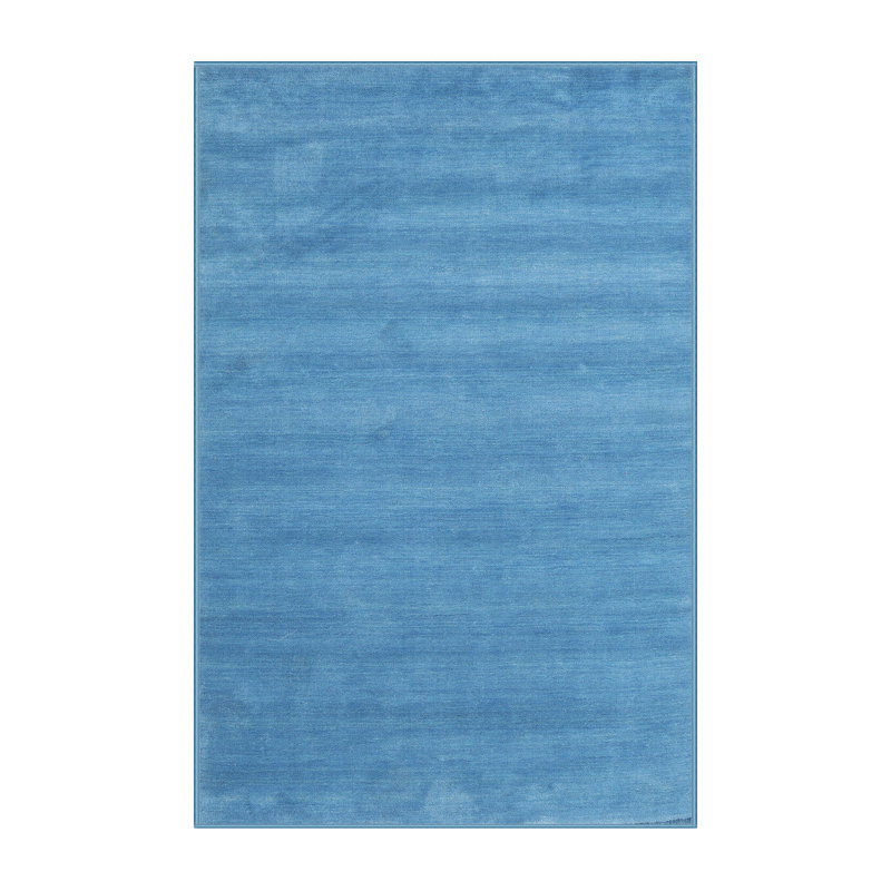 Tapis de zone bleu contemporain, Rectangle 5 pi x 7 pi