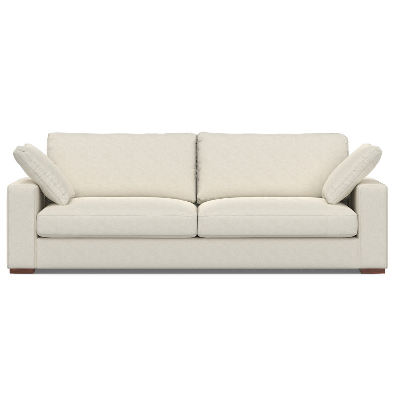 Charlie Deep Seater Sofa, Performance Fabric Couch for Living Room, Stain-Resistant Contemporary Sofa, Cream, 96 inch