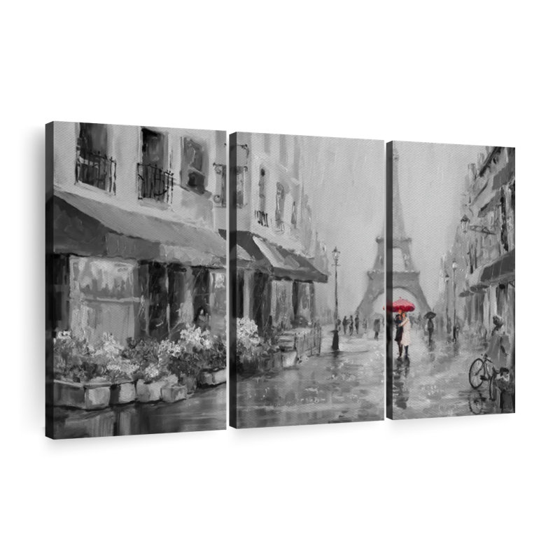 Romance à Paris Pop 3 pièces, H 38 po x l 24 po x P 1,25 po