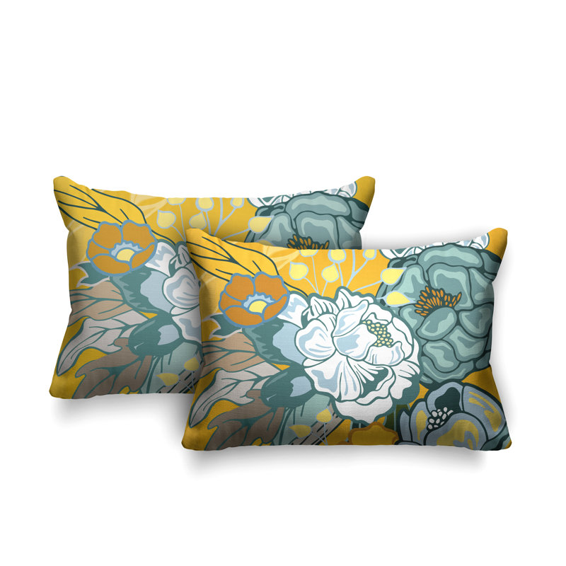 Coussin intérieur / extérieur Nouvel Floral, Jaune