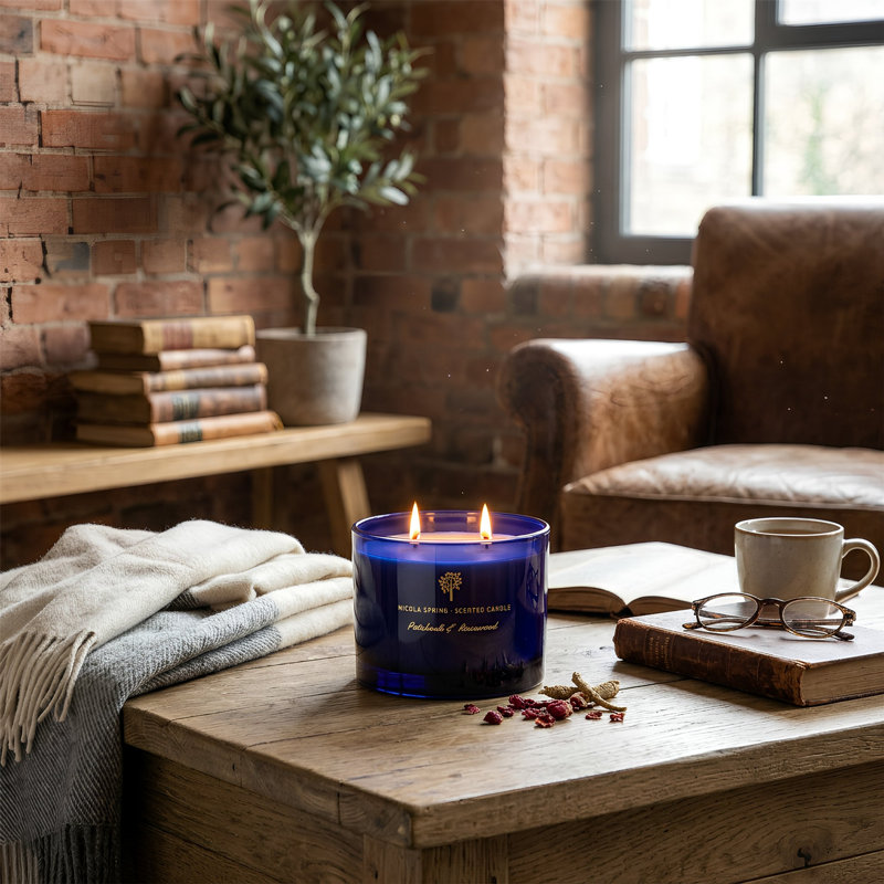 Nicola Spring - Soy Wax Scented Candle - 350g - Patchouli & Rosewood