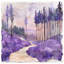 Lavender Forest Path Bedding Forest Bedspread Landscape-125233427