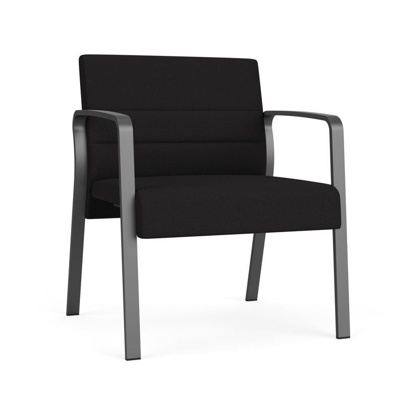 Chaise d'invité surdimensionnée Waterfall, Gris anthracite, Portes ouvertes en tissu noir