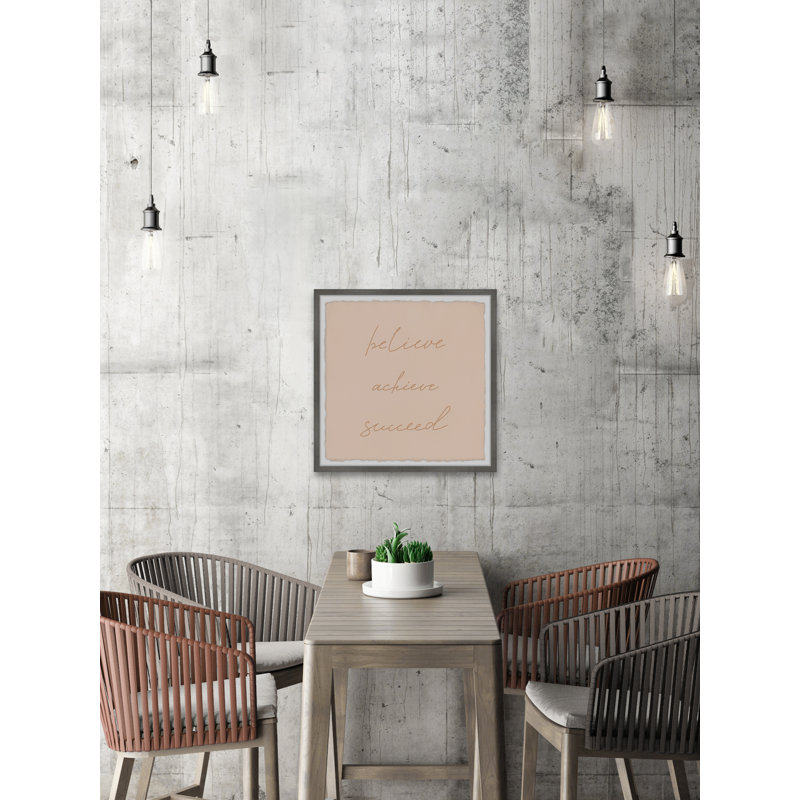 Believe Achieve Succeed 1 Piece Single Picture Frame Wall Art, 51cm H x 51cm W x 3.81cm D