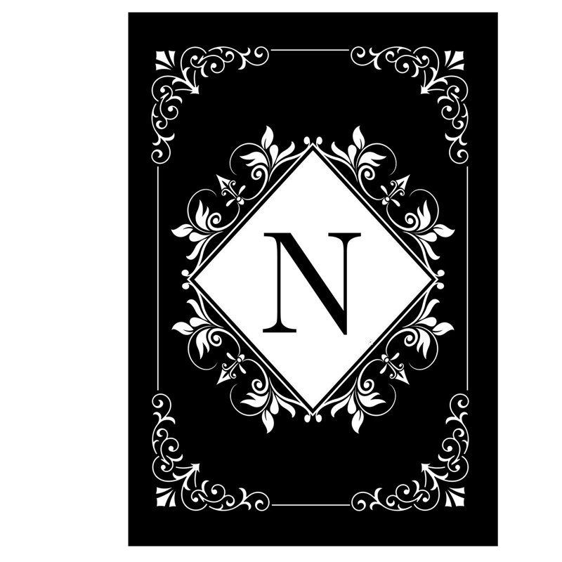 Black And White Monogram N Garden Flag