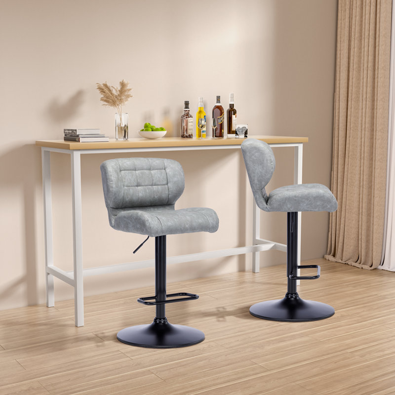 Ensemble de 2 tabourets de bar Bella gris étain