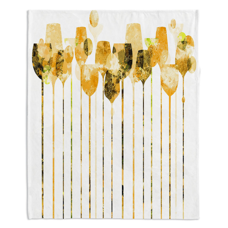  Couverture douce en sherpa, 51 po x 60 po, Or