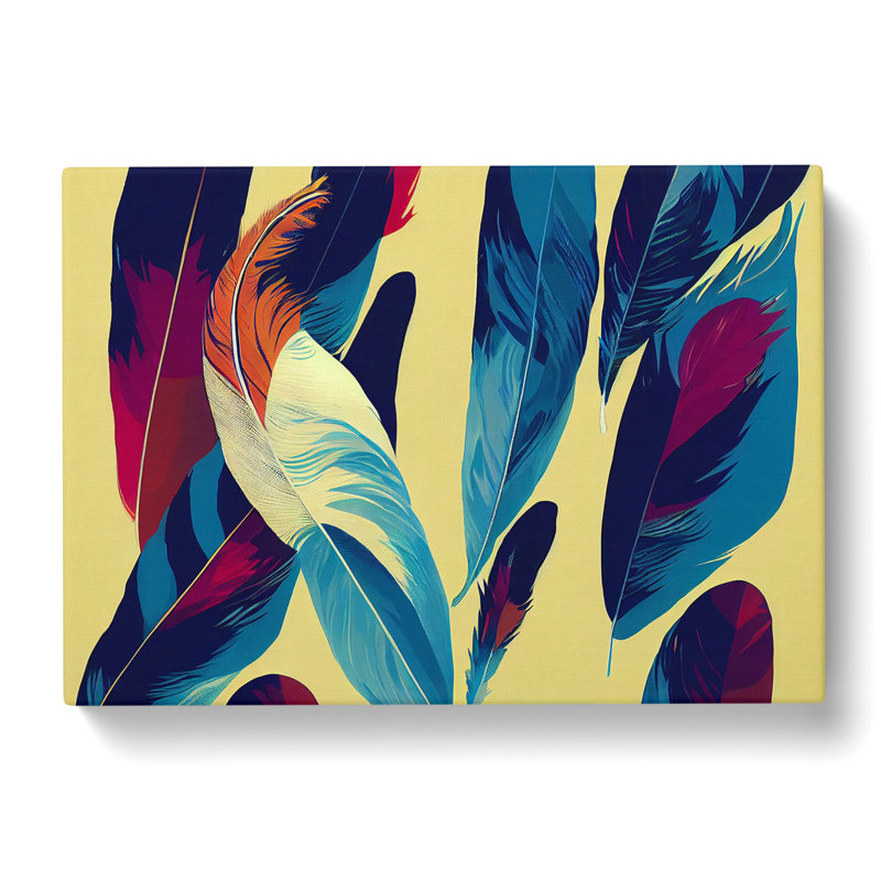 Stellar Bird Feathers - Wrapped Canvas