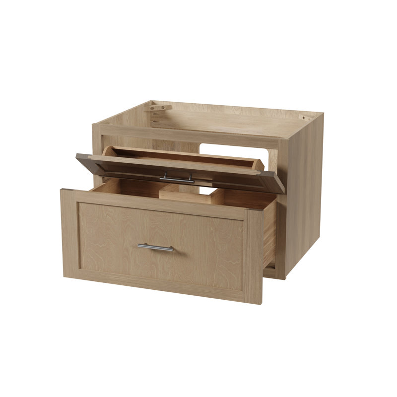 Meuble-lavabo mural simple flottant 30 po Disar, Chêne naturel