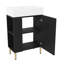 Ensemble de meuble-lavabo autoportant 21,6 po avec pieds en métal et rangement à gauche-1431490630