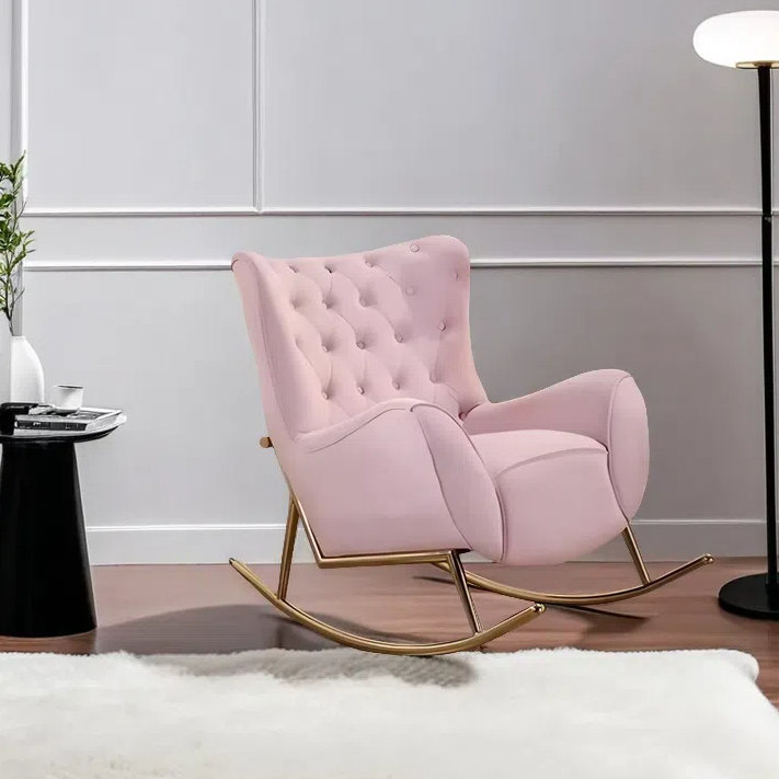 Chaise berçante élégante pour la maison, Rose clair