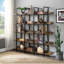 Bibliothèque à 5 niveaux avec bureau ouvert, tablette de style industriel rétro avec structure en métal-79204194