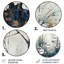 «Blue and White Forest Winter Harmony I», art mural rond en métal-1904145095
