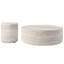 De 2 tables basses et tables d'appoint modernes en fausse texture, formes rondes en fibre de verre, sans assemblage, 2 grandes tables de rangement, pour la maison, ajout élégant