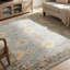 Tapis bleu / multicolore à motif floral rétro Kula-997587245