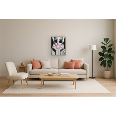 Art mural sur toile Glamour Bubblegum Muse - 24 po x 32 po - cadre doré