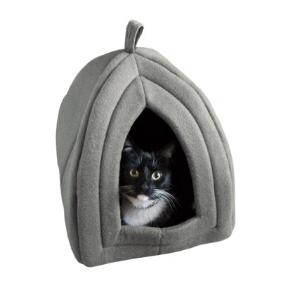 PETMAKER Cat House - Indoor Bed with Removable Foam Cushion - Pet Tent for Puppies, Rabbits, Guinea Pigs, Hedgehogs, and Other Small Animals- Gray