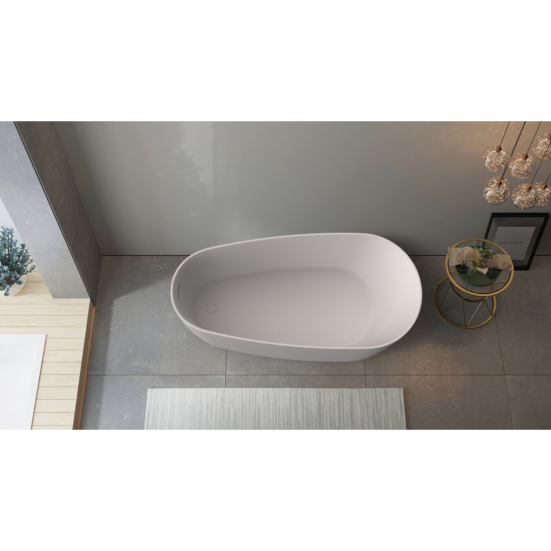 59.125'' x 21'' Freestanding Bathtub, Brushed Nickel