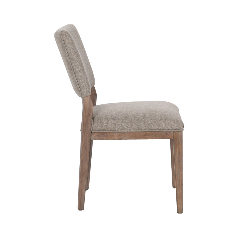 Phillip Upholstered Dining Chair Gray Set Of 2, Stone Brown, Brown