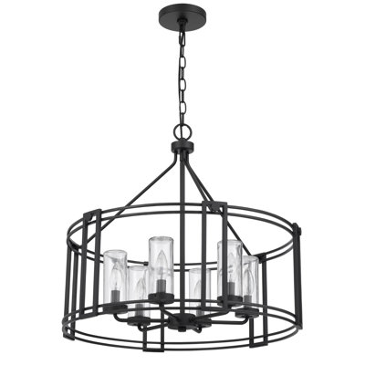 6 - Light Dimmable Lantern Drum Chandelier
