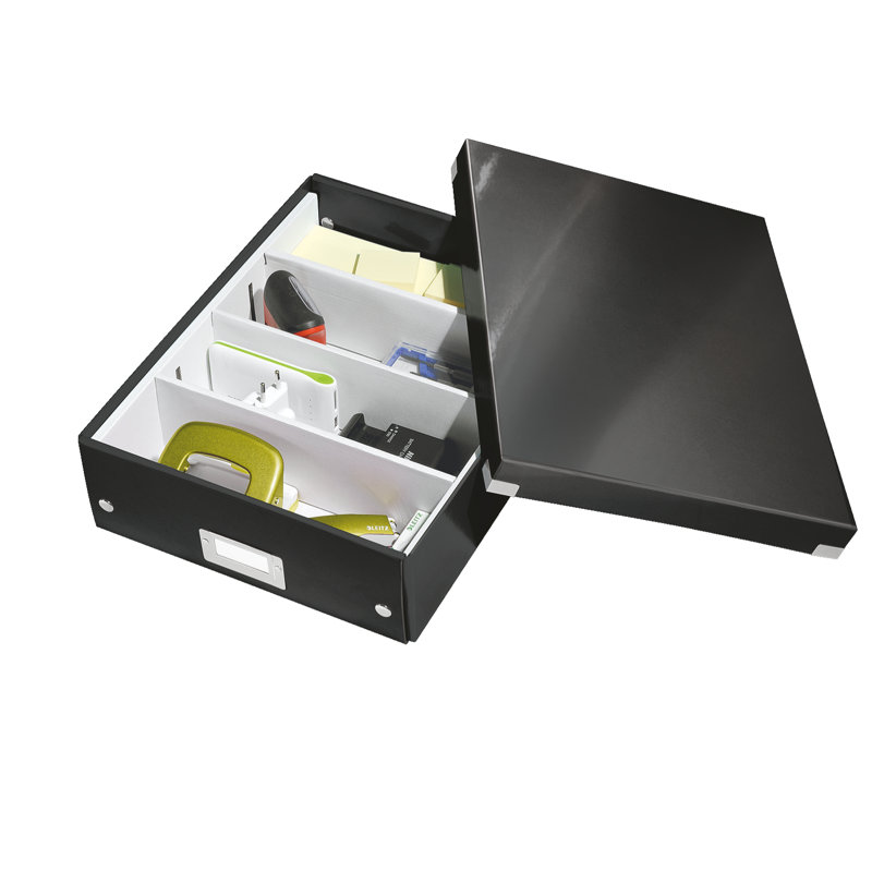 Leitz Decorative Bin, Black, 28.1cm H x 10cm W x 37cm D