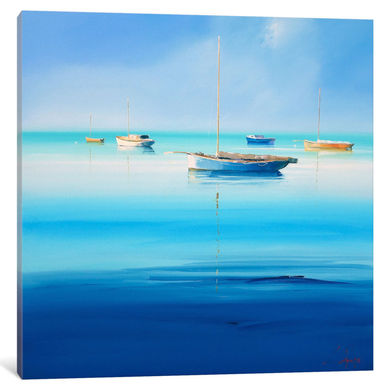 « blue couta i », reproduction sur toile, H 12 po x l 12 po x P 1,5 po, Toile tendue, Pas de tapis