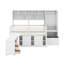 Lit mezzanine double en bois avec bureau sous le lit, tiroirs et tablettes-1210874773