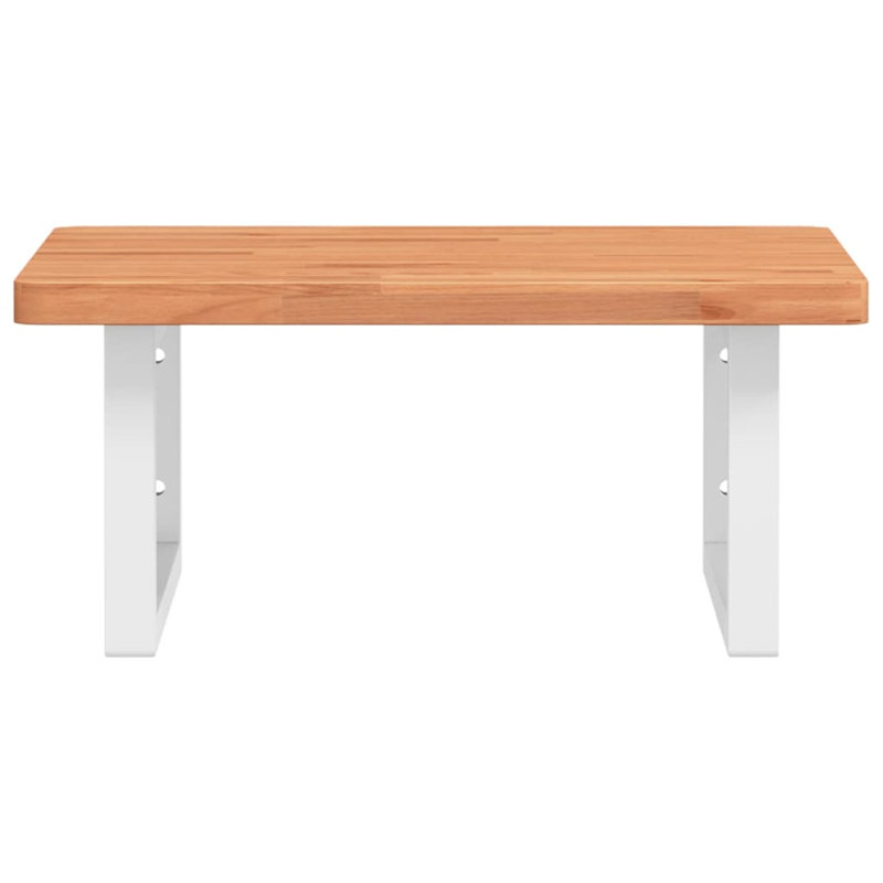 Ariatna 50cm Solid Wood Bathroom Vanity Top, Beech/White