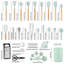 Ensemble d'ustensiles de cuisine en silicone 44 pièces avec support, spatule antiadhésive résistante à la chaleur et outils pour gadgets avec poignées en bois, vert-129466338