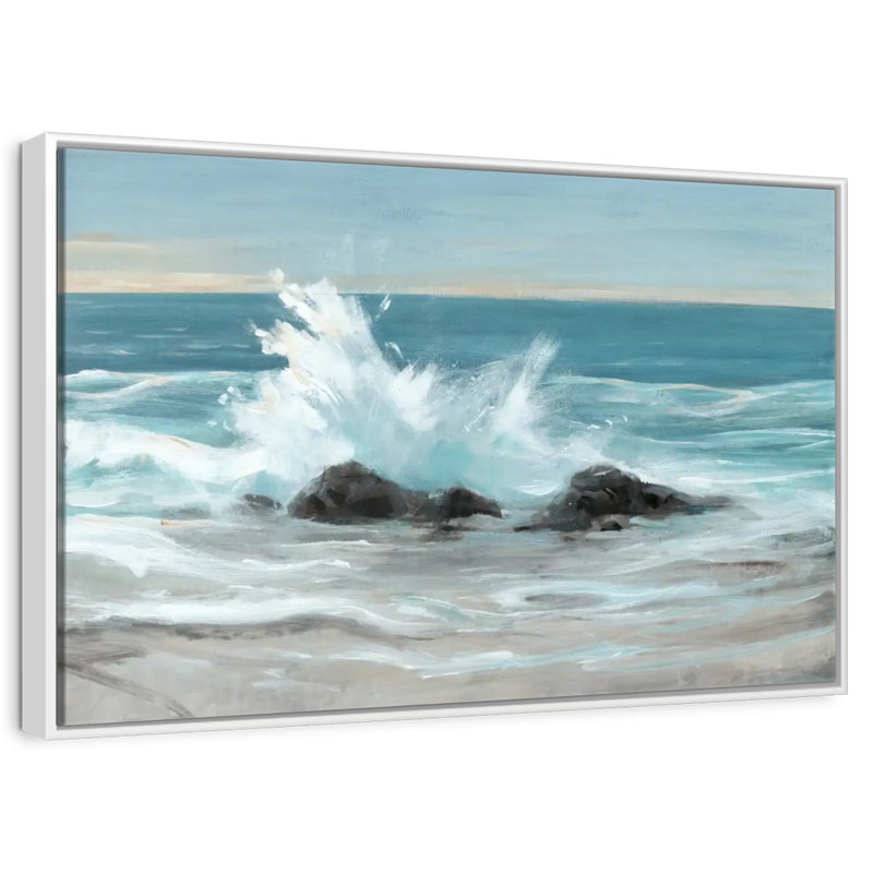 Crashing Wave II, Cadre flottant blanc, 37 po x 25 po
