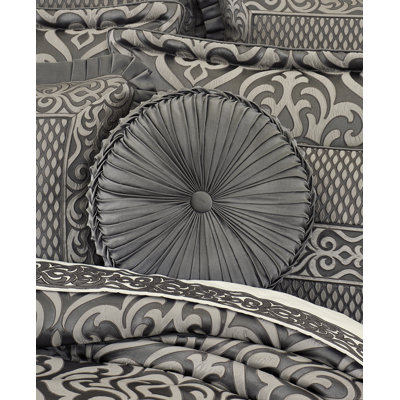 Bolero - Silver Tufted Round Decorative Throw Pillow
