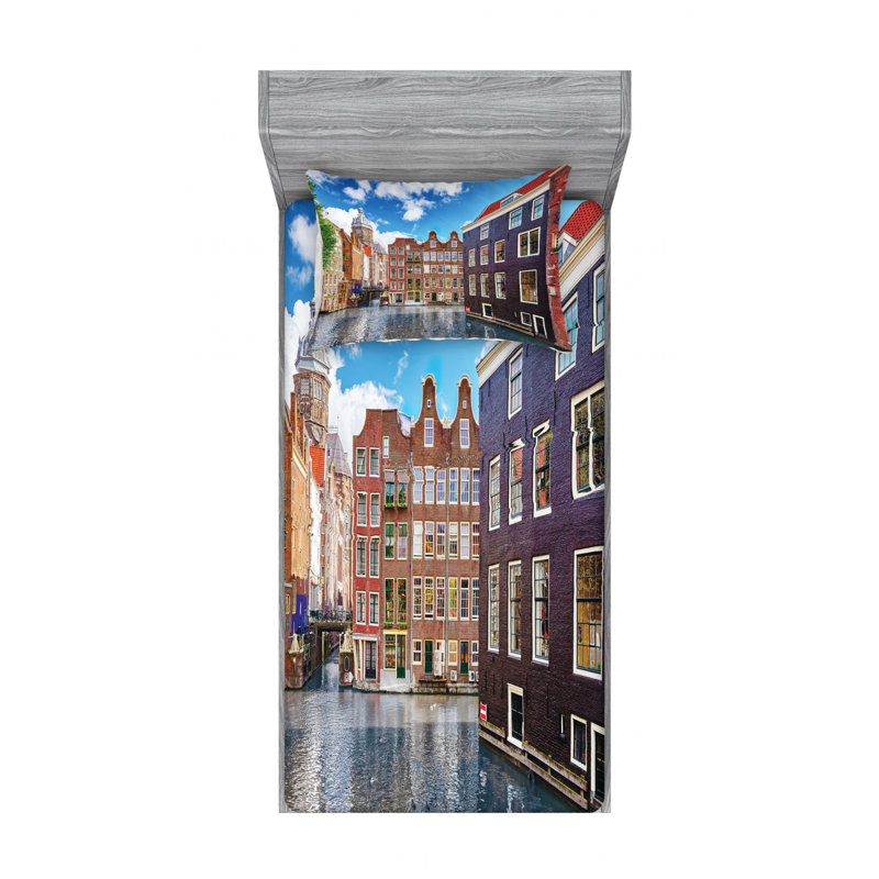 Ensemble de draps en microfibre Amsterdam, Ensemble de draps pour lit simple avec un drap-hou